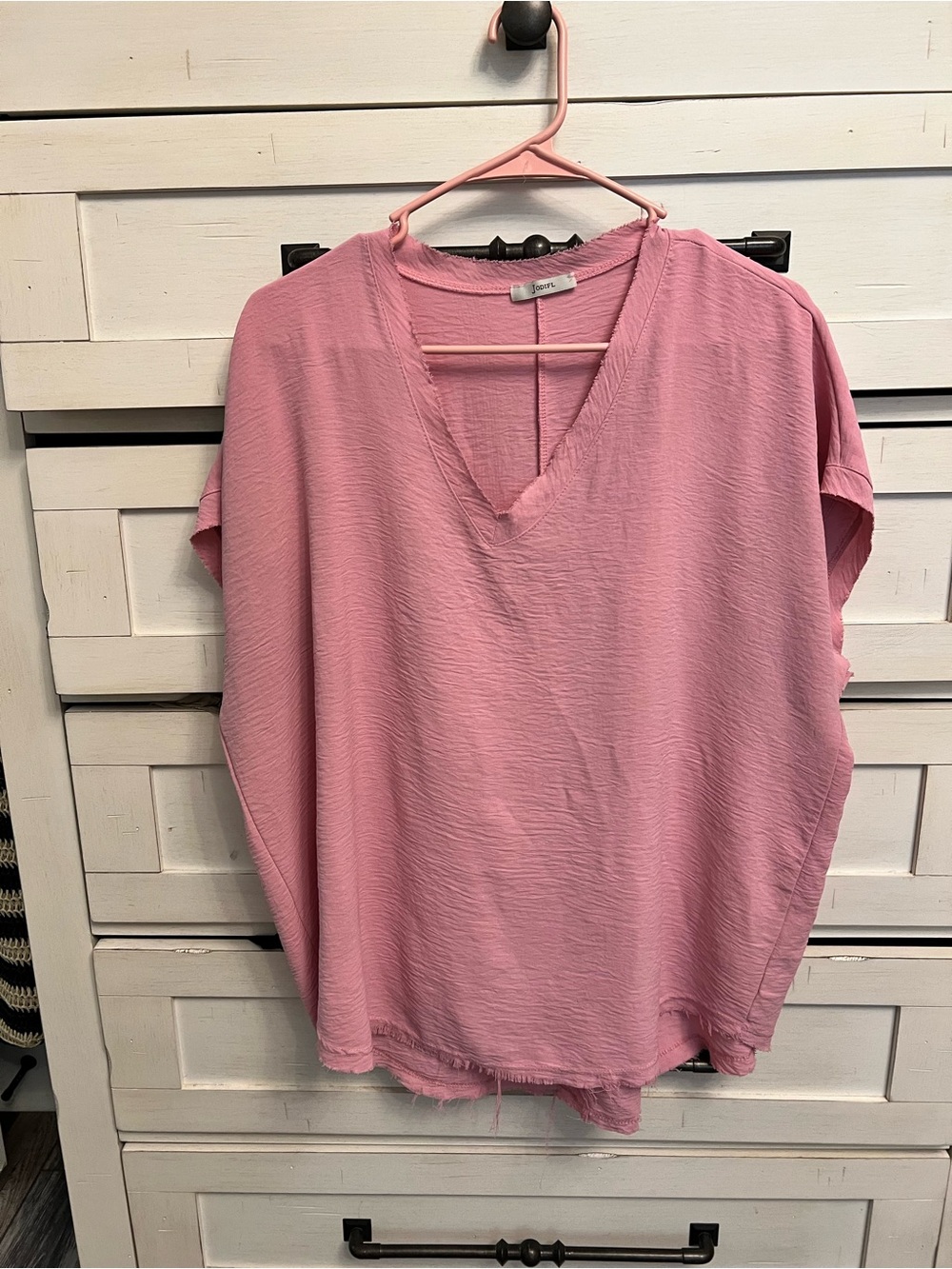 JODIFL Lightweight V-Neck Tunic Top - Dusty Rose